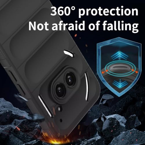 Image of ShieldTech AirGuard Series Back Cover Case for Nothing Phone 2a | Microfiber Lining | Airbag Cushion Drop Protection | Shockproof Silicone Cover Case | Anti Slip Grip - Black for Nothing Phone 2a