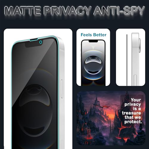 Image of FIRST MART Matte Privacy Tempered Glass for iPhone 16e, 17e and iPhone 14 | Anti-Spy, Anti-Glare 9H Screen Protector, Edge-to-Edge, Case-Friendly, Anti-Fingerprint | Pack of 1
