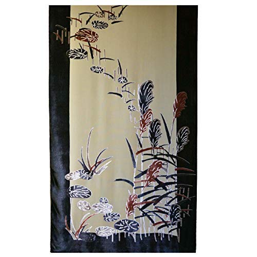 Silk Base Burn-out Velvet Shawl, 72" L x 21" W, Reed Catkin, Black Brown on Beige2