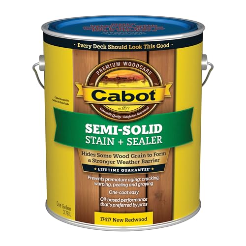Cabot Semi-Solid Wood Stain + Sealer, Low VOC, New Redwood,...