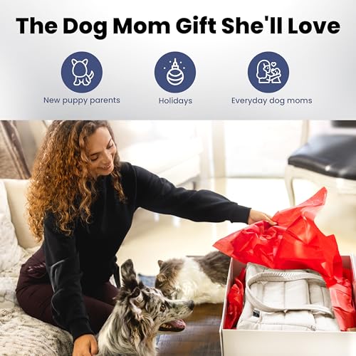 Image of Puffer Dog Travel Bag for Dog Moms, Diaper Bag with Travel Bowls | 2 BPA-Free Collapsible Bowls, 2 Pet Food Containers, 9 Pockets, Everyday Puffer Bag Works With or Without Your Dog, Beige