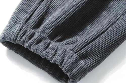 Men's Corduroy Thick Casual Pants Outdoor Warm Stretch Sports Joggers Bound Feet Sweatpants4