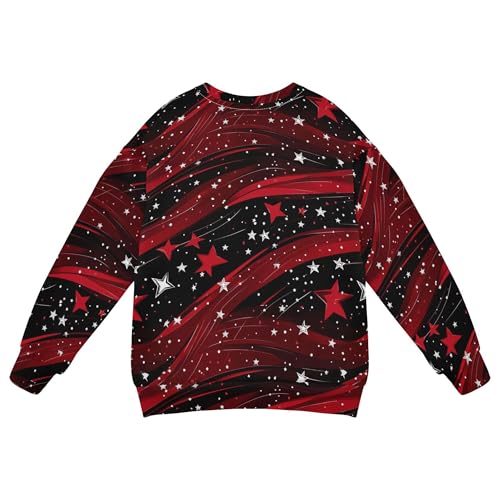 Stars Red 4th July Big Boys Sweatshirts Hoodies Crewneck Fall Tops Shirts Sports 4T2