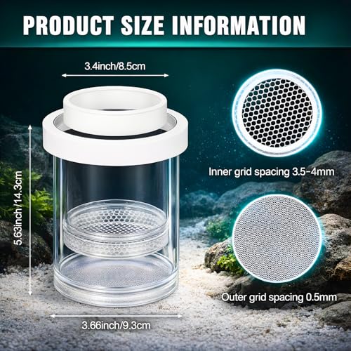 Image of VAYINATO White Arylic Floating Fish Breeder Box for Aquarium - Isolation Tank Separator Hatchery Incubator for Guppy, Betta, Fry, Baby & Injured Fish | Transparent Multi-Use Breeding Box (Large)