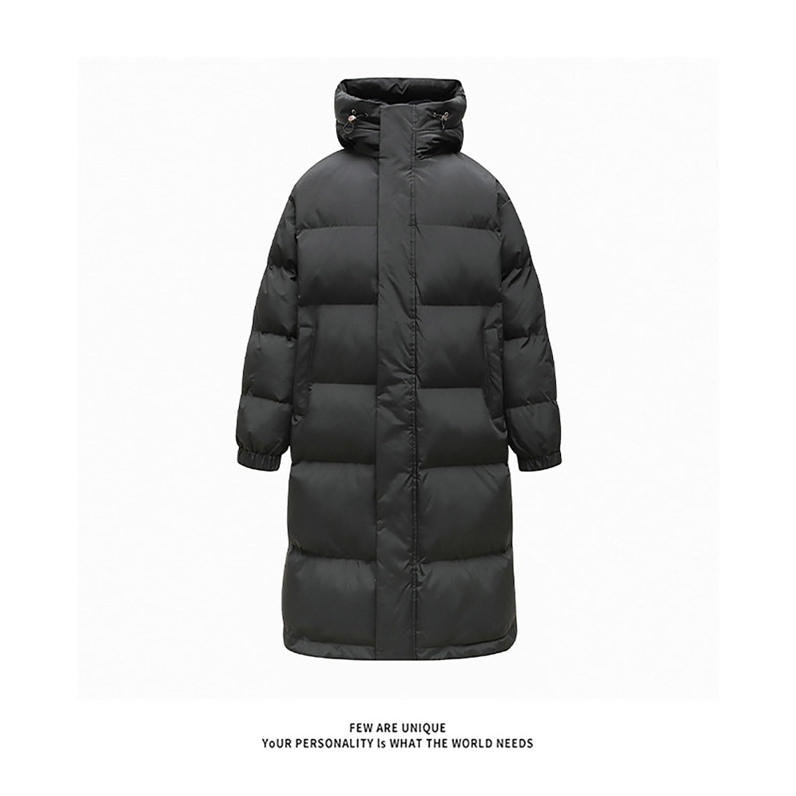 Piumino da uomo con cappuccio lungo, piumino lungo da uomo cappotti trapuntati lunghi piumino lungo cappotto da uomo parka con cappuccio trapuntato spesso capispalla impermeabile piumino