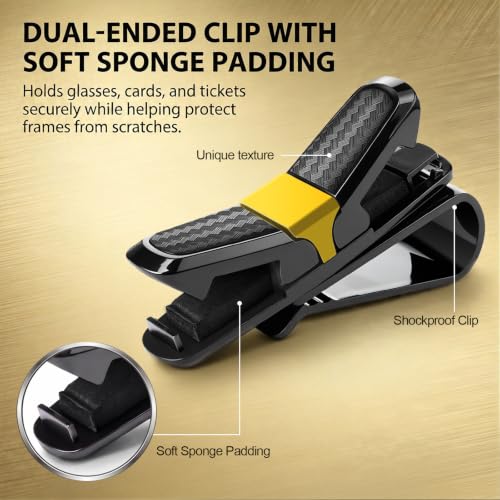 Image of Konohan 8 Pack Sunglasses Visor Clip Holders for Car, Double Glasses Mount Hanger Ticket Card Clip, 180 Degree Rotational Car Visor Accessories for Eyeglasses(Gold)