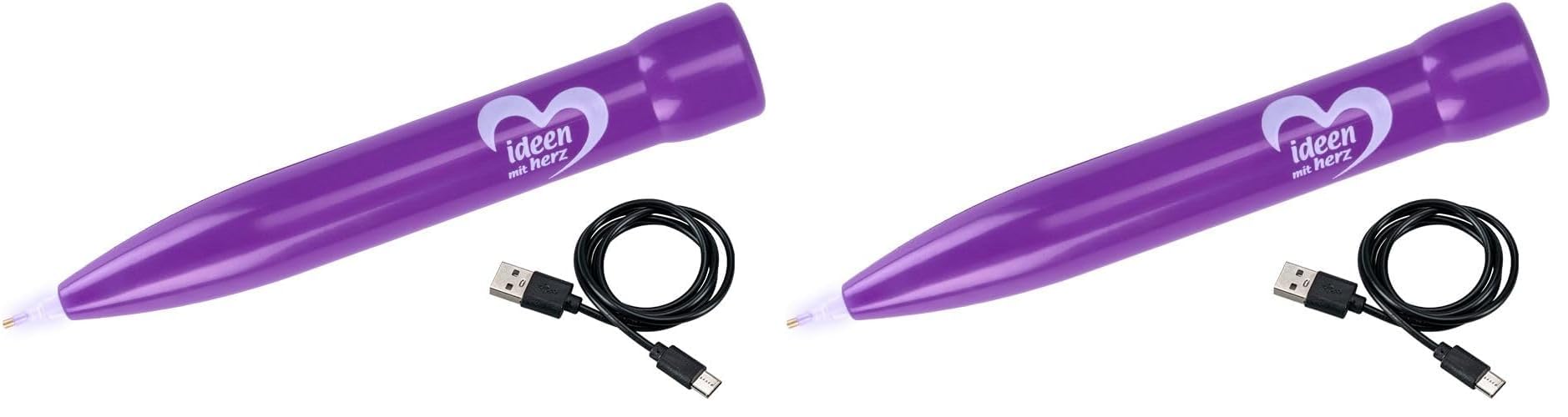 Ideen mit Herz kabelloser Diamond E-Painter |wiederaufladbar | elektrischer Diamond Painting Stift mit integrierter Vakuum-Pumpe | saugt Diamond Painting Steine an (Packung mit 2)