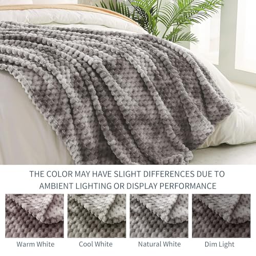 Image of Exclusivo Mezcla 3D Fleece Twin Size Blanket for Bed, Tie-dye Grey | Extra Soft Fuzzy Plush Lightweight Bed Blankets, Cozy Fluffy Decorative Blankets for All Seasons, 60x80 Inches