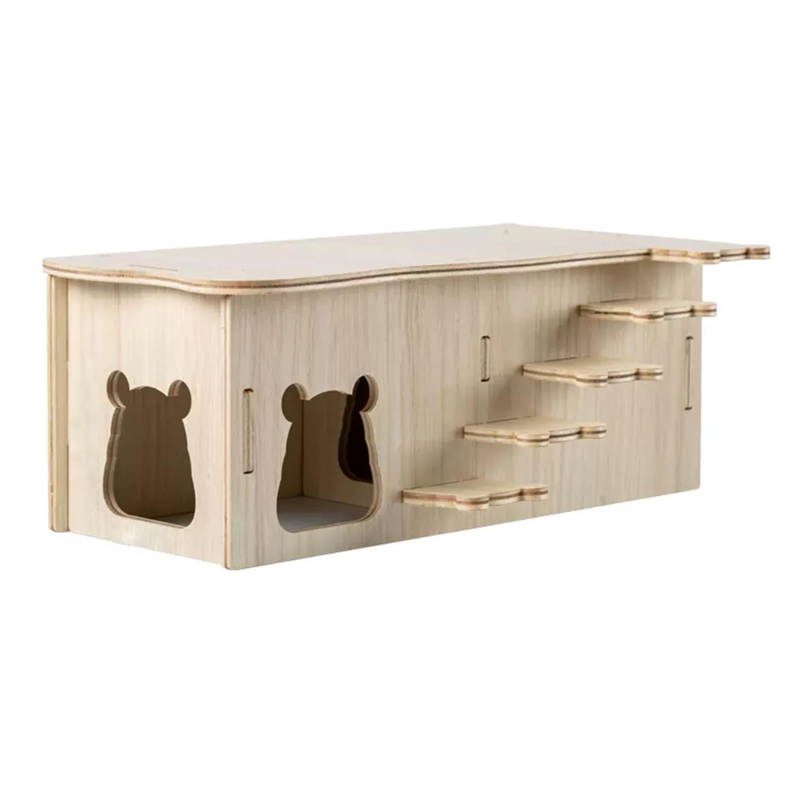 Casa de Hámster, Cabaña de Escondite de Animales Pequeños para Mascotas de Madera, Casa de Vida Natural para Hámster Enano Gerbil Rat Chipmunk (MZ-135) — view 11
