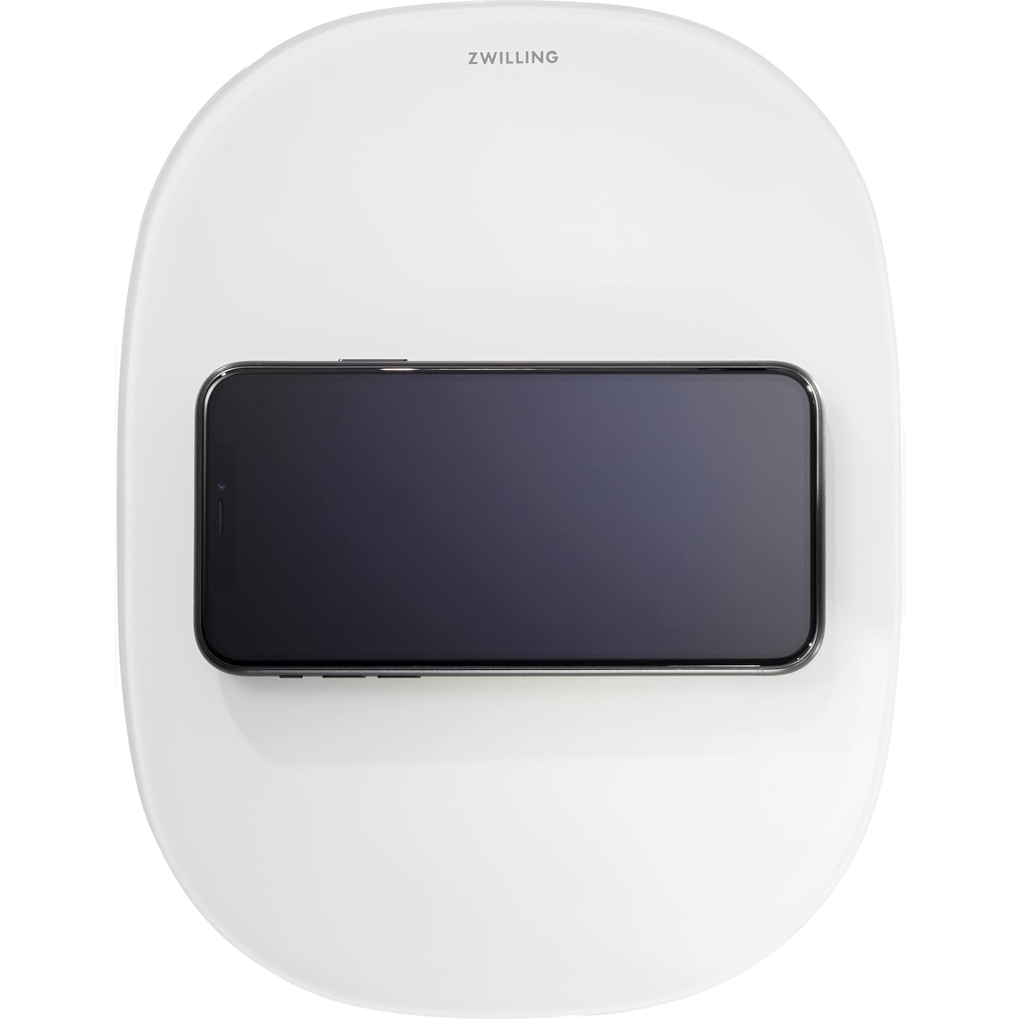 ZWILLING Enfinigy - Báscula digital 2 en 1 para cocina, estación de carga inalámbrica, peso máximo de 22 libras, gramos y onzas, precisión de 0.1 gramo, color blanco