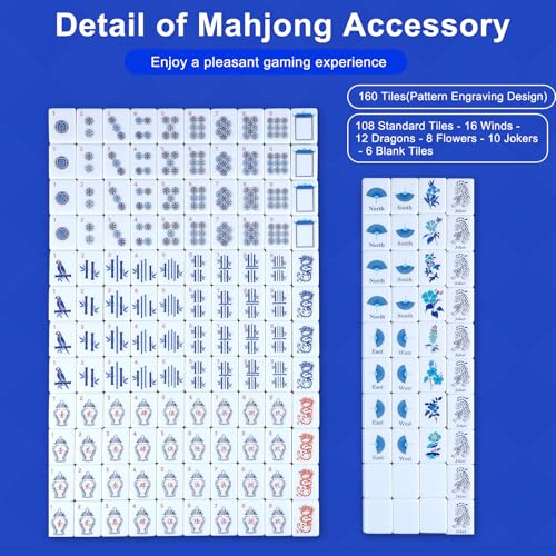 Chinoiserie Mahjong set 160 piezas tamaño viaje miniatura 3