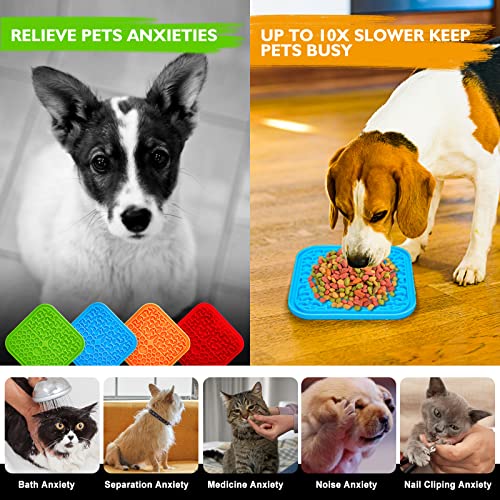 4-Pack Dog Lick Mats for Grooming and Feeding, Food-Grade & Non-Toxic