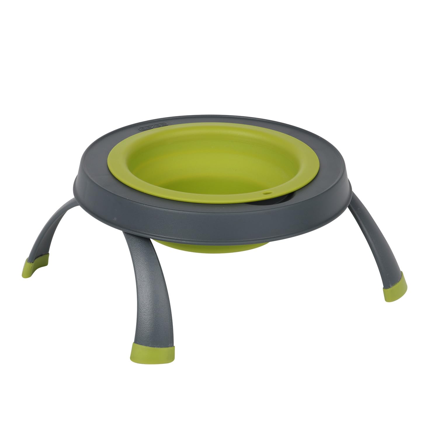 Dexas Popware for Pets Futterspender für Haustiere, erhöht, groß, Grau/Grün