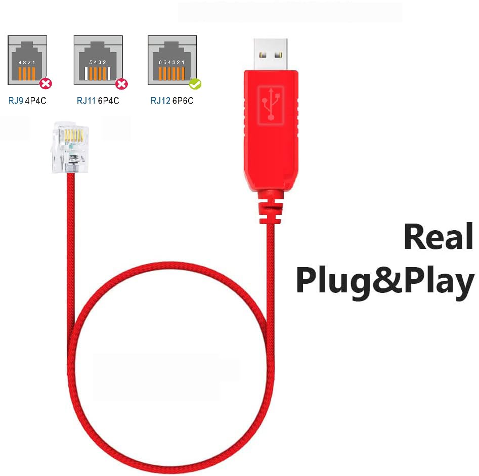 USB to RJ12 Control Cable for Skywatcher AZ-GTI and AZ-GTE, for Computerized Alt-Az Tracking Mount Hand Controller Port for Skywatcher EQMOD EQDIR Cable (1.8M)