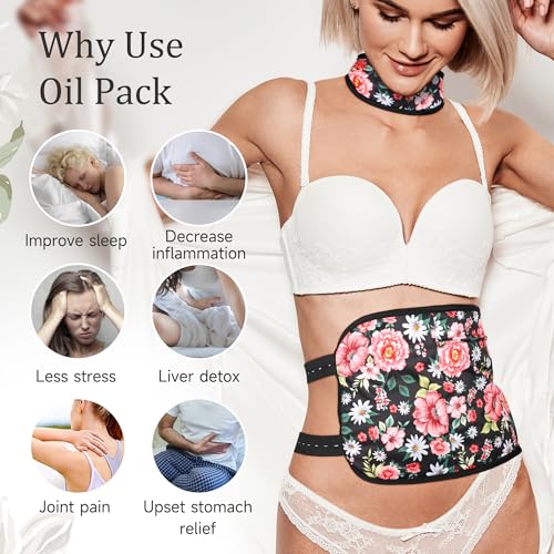 Image of 2 Pack Castor Oil Pack Wrap(Oil are Not Include), Flowers