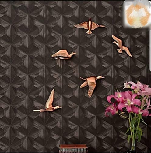 HOME DECOR HANDICRAFTS Hdh1206 3D Metal Birds (A Set Of Five Birds In Different Orientation And In Below Given Sizes,Gross Wt Of Package -2.00Kg ,Color-Rose Gold,Aluminium Casting-Pvd Coated)