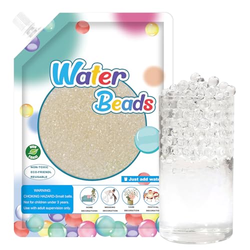 Jacisk 100 000 Clear Water Beads Transparent Water Gel Beads for Vase Filler Christmas Decoration Wedding Centerpiece Floating Candles Planting Floral Decoration