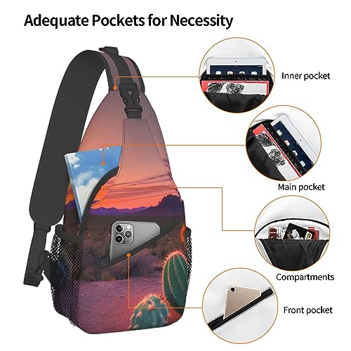 Mochila cruzada urbana YQxwJL con diseño Cactus Desert miniatura 4