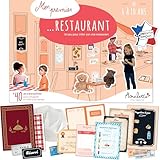 Amulette - Geschenkset Mein erstes Restaurant – Lernspiel 5 bis 10 Jahre – 40 + Zubehör zum Erstellen seines Restaurants – Spielzeug Geschenk für Kinder Mädchen Jungen Handwerk Küche Chef