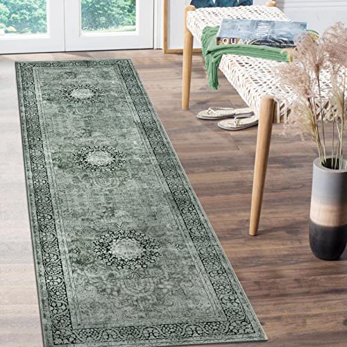 DECOMALL Maila - Alfombra lavable para pasillo de cocina, 2 pies 6 x 9 pies, color gris Cover