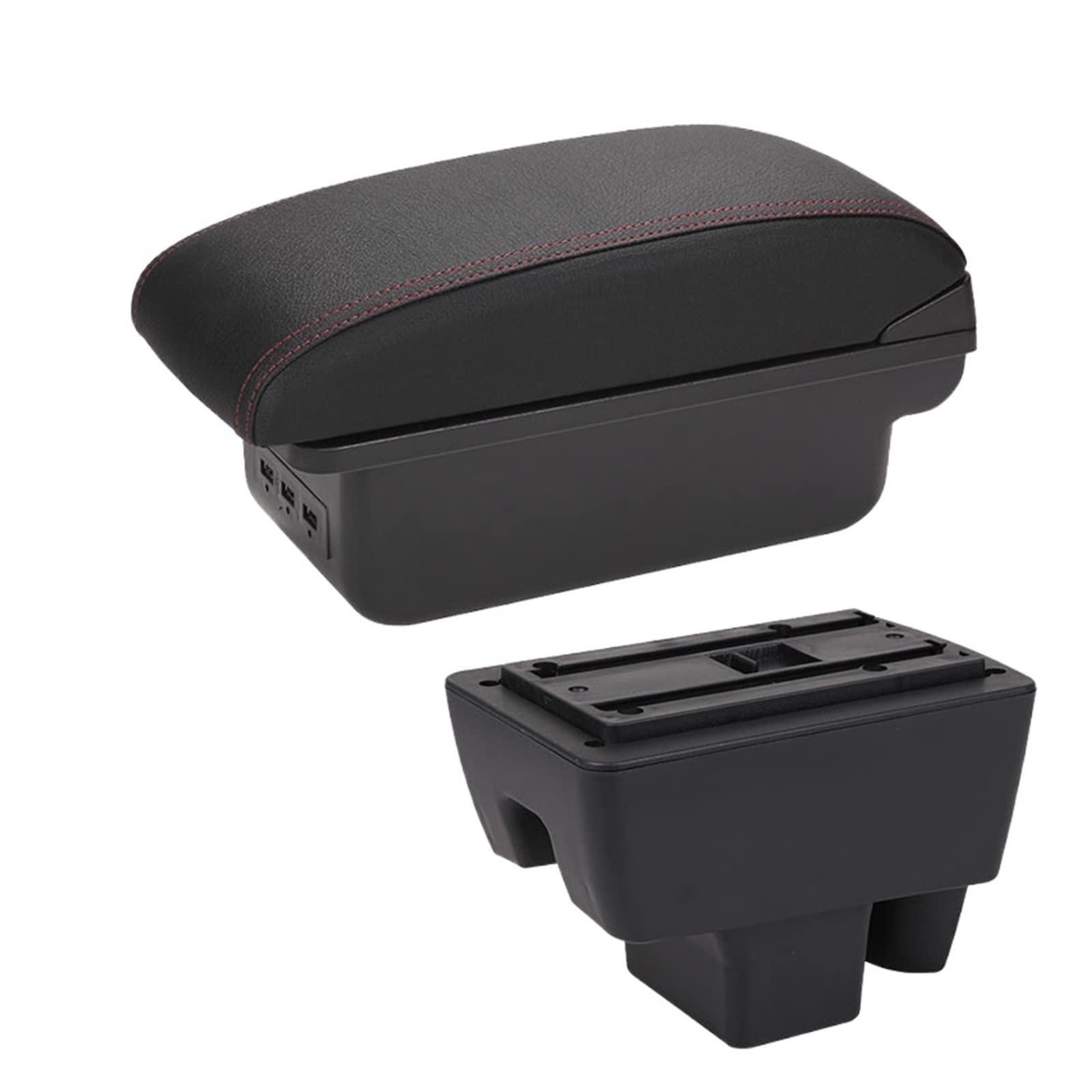 For VW For Polo 2020 2021 Car Armrest Car Armrest Box Retrofit Car Accessories Interior Details Storage Box(B1 3USB)