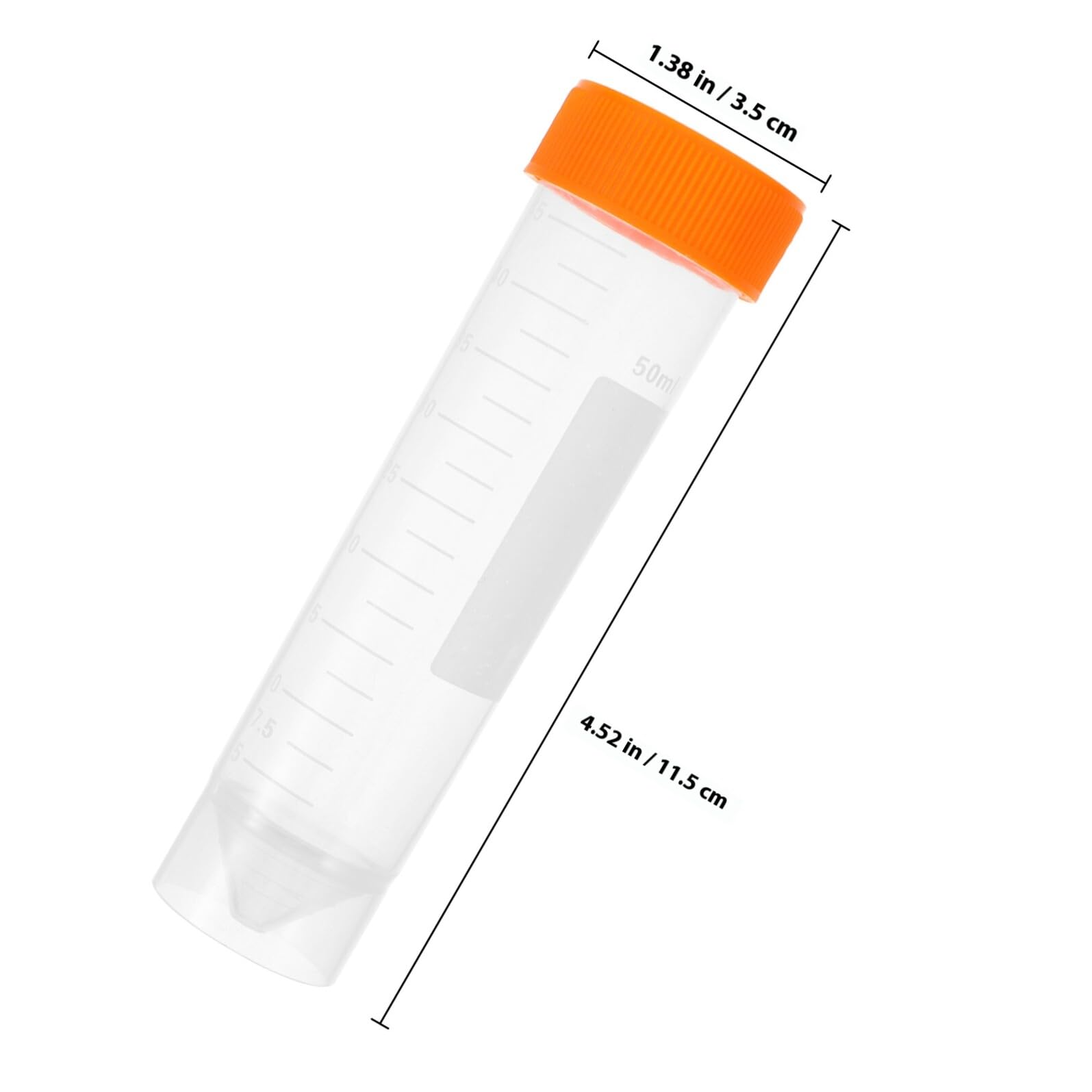 NUOBESTY Tubo da Centrifuga Fondo Piatto 50ml, 50 Pezzi Arancia