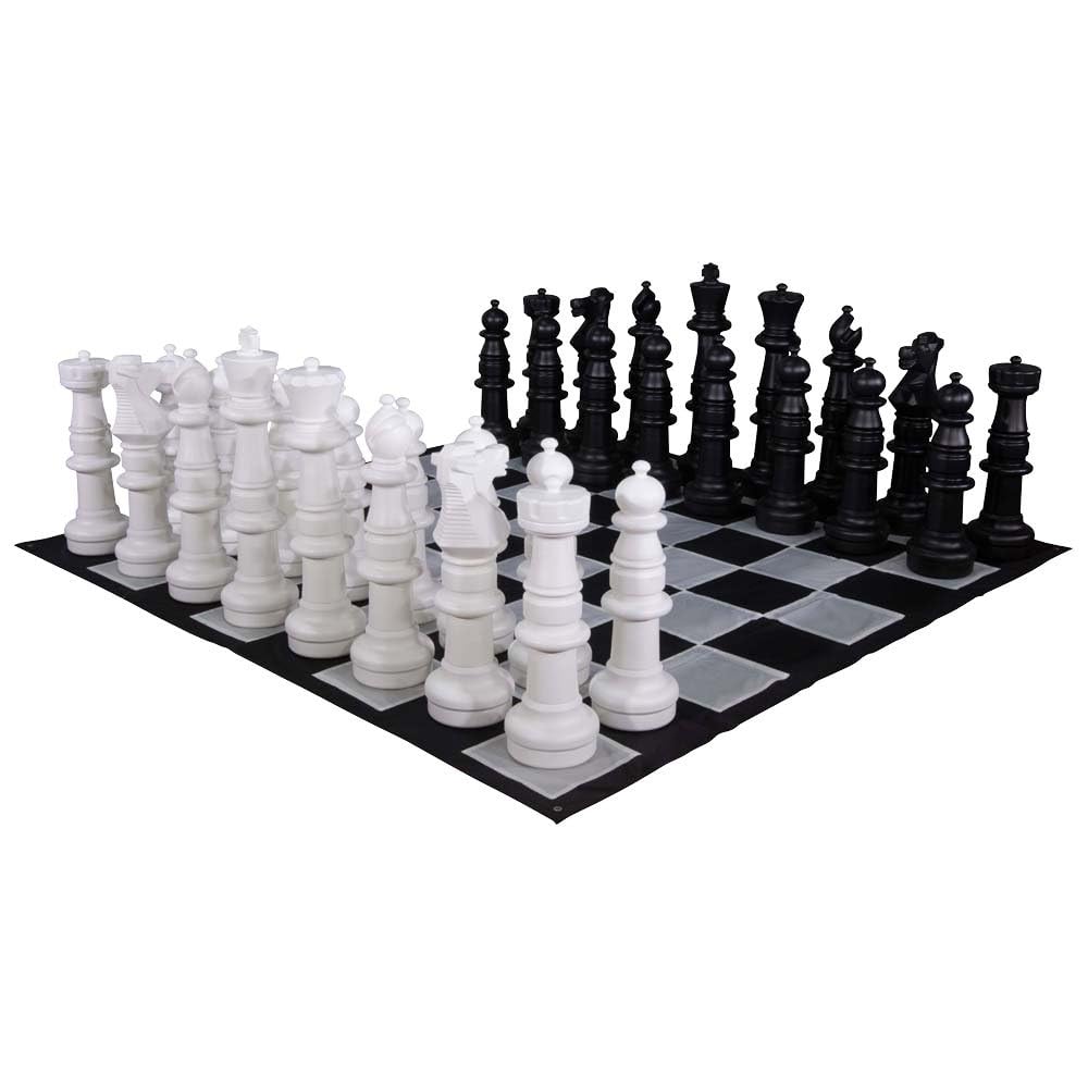MegaChess Giant Chess Set Game with 37" Tall King - A Large Chess Set Yard Game for Families Looking for Outdoor Jumbo Games - 32 Large Pieces Made from Durable HDPE (Nylon Mat Board Included)