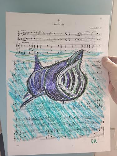 Requin pèlerin cadeau idéal passionné de mer pastel A4 - 2