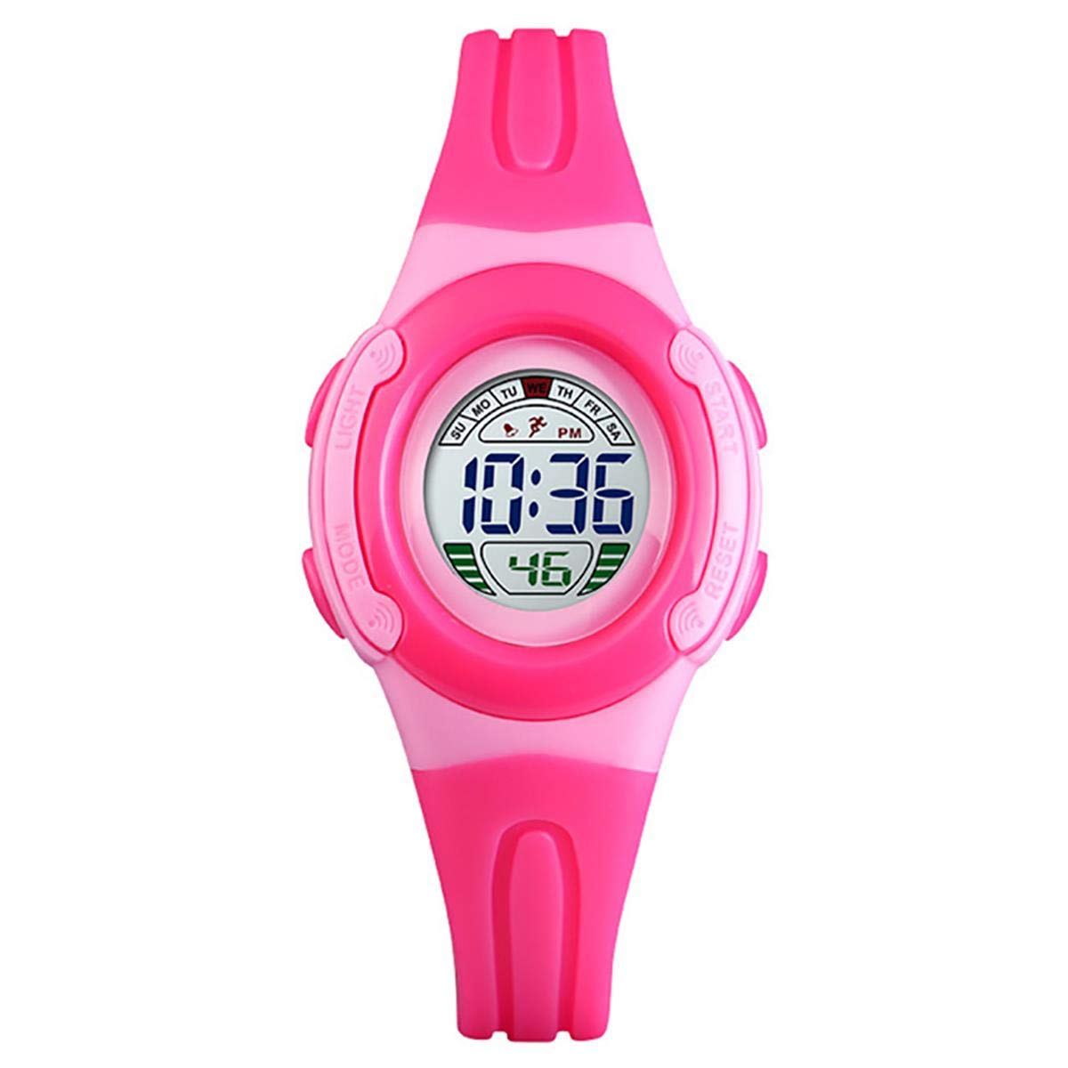 SKMEI Kids Watch Pink - Stopwatch, Alarm, 50m Water Resistant, Adjustable Rubber Strap