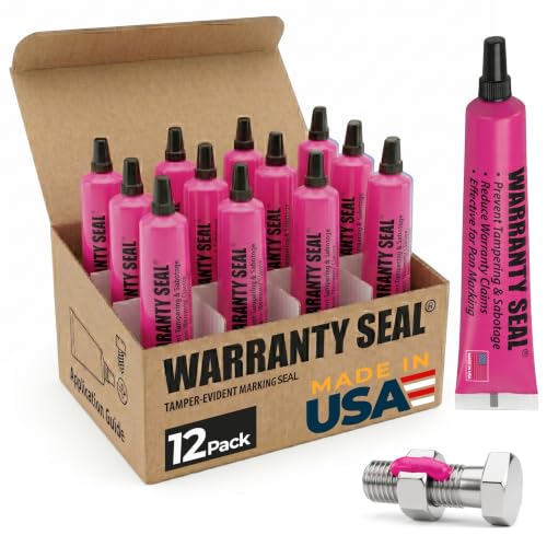 Image of Pink Torque Seal - Pack of 12 - Tamper Proof Cross Check Repair & Maintenance Warranty Torque Marker - 1.8 Oz Squeeze Tube Indicator for Bolts & Fasteners - Made in USA