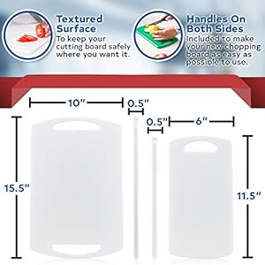 Plastic cutting boards for kitchen made in usa set of 2 large 155×10 and small 115×6 bpa and phthalate free meets usda nsf fda standards commercial 12 thick hdpe plastic dishwasher safe  urban country home decor
