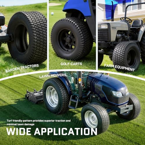TRIBLE SIX 24x12.00-12 Lawn Mower Tubeless Tires Pack of 2, 8 Ply 24x12x12 Lawn & Garden Rinding Mower Tractor Turf Golf Cart Tires 24/12-12