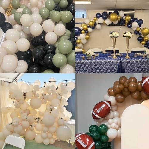 Image of 114pcs white Sand Balloons Different Sizes Pack, 18 12 10 5 Inches Cream Beige Sand White Latex Balloon Garland Arch for Birthday Graduation Anniversary BOHO Wedding Baby Shower Decoration