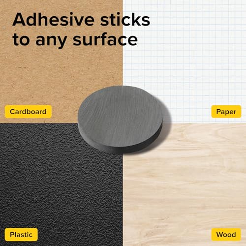Image of Strong Ceramic Round and Square Magnets with Adhesive Backing (3 Sizes Mix, 90 pcs) - Heavy Duty Sticky Magnets, Non-Corrosive, Versatile for Home, Office, Workshop, Whiteboard, Fridge and Hobby Use