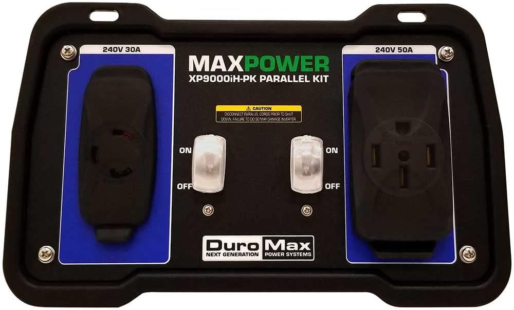 Front panel of the DuroMax Inverter Parallel Kit