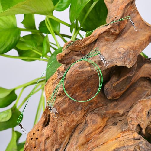 60 piezas de líderes de alambre de pesca con accesorio de giratorio miniatura 6