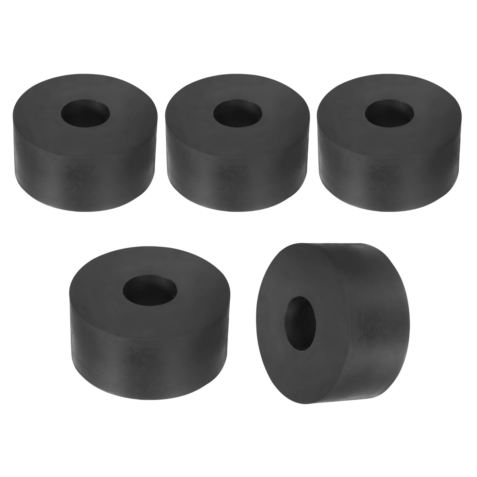 sourcing map 25Pcs Rubber Spacers, 12mm OD, 3mm ID, 8mm Thick Black Round Anti Vibration Rubber Pads Isolation Bushings Washer for Home Cars Boat(0.47" OD x 0.12" ID x 0.31" Thick)