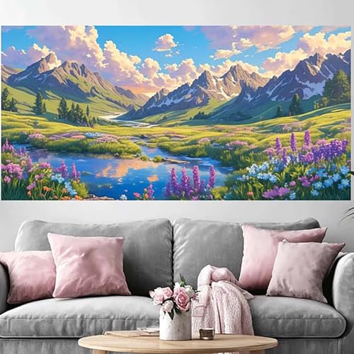 Grand Diamond Painting Grand Format 60x120cm Broderie Diamant Vallée 5D
