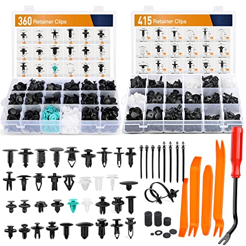 GOOACC 820Pcs Car Push Retainer Clips Auto Fasteners Assortment -36 Sizes Nylon Bumper Fender Rivets &Fasteners Remover for Ford GM Toyota Honda Chrysler BMW Benz Nissan Subaru Audi Mazda(Pack of 10)