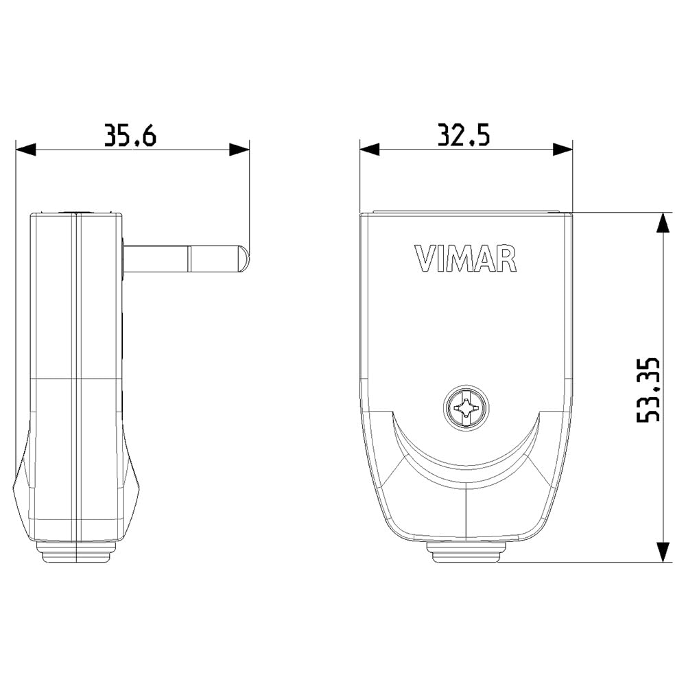 Vimar FP00203.B Mała wtyczka SICURY 2P+T 10 A 250 V~ 4 szt., Wtyczki obrotowe w linii lub zespołowej, włoski standard typu S11-SPB11