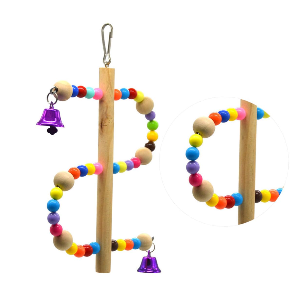 FRCOLOR 3 Pz Giocattolo Per Pappagalli Accessori Per Gabbie Per Pappagallini Giocattoli Per Parrocchetti Altalena Del Pappagallo Uccelli Di Legno Forniture Per Criceti