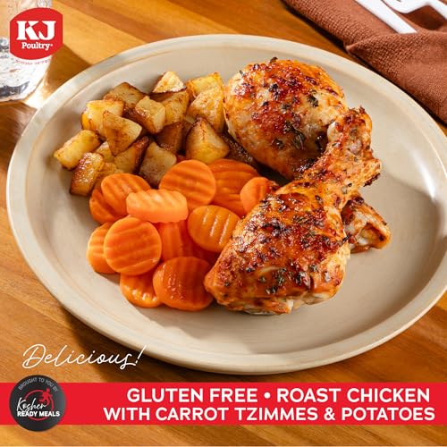 Image of KJ Poultry Kosher for Passover Gluten Free Meals, Matzo Ball Chicken Soup + Beef Goulash + Roast Chicken + Stuffed Cabbage (10 Pack Variety) Prepared Entree Fully Cooked, Shelf Stable Microwave Dinner