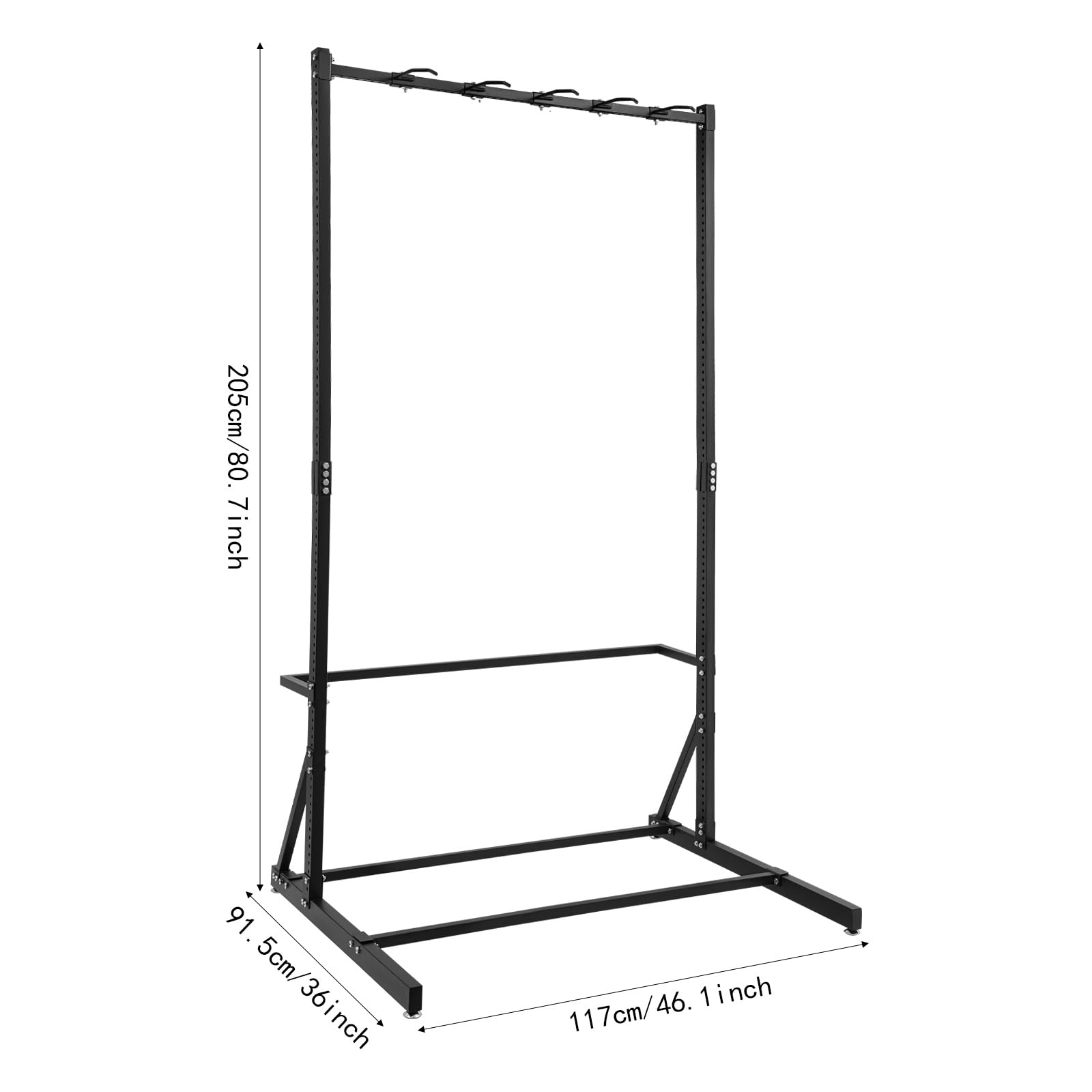 Supporto indipendente per 5 biciclette, porta bici verticale, organizer per biciclette, per garage, officine e negozi di biciclette, capacità di carico 150 kg