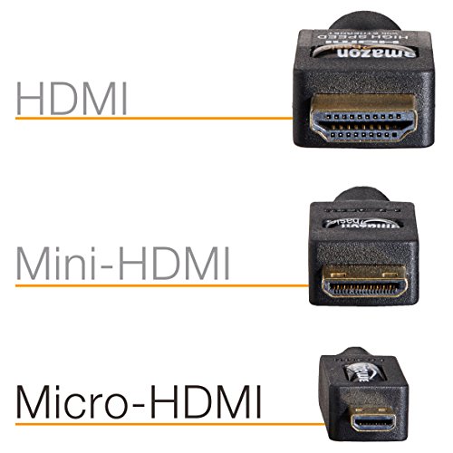 Amazon Basics - Cable de HDMI a micro HDMI de alta velocidad, con Ethernet, 3D y canal de retorno de audio (1 m)