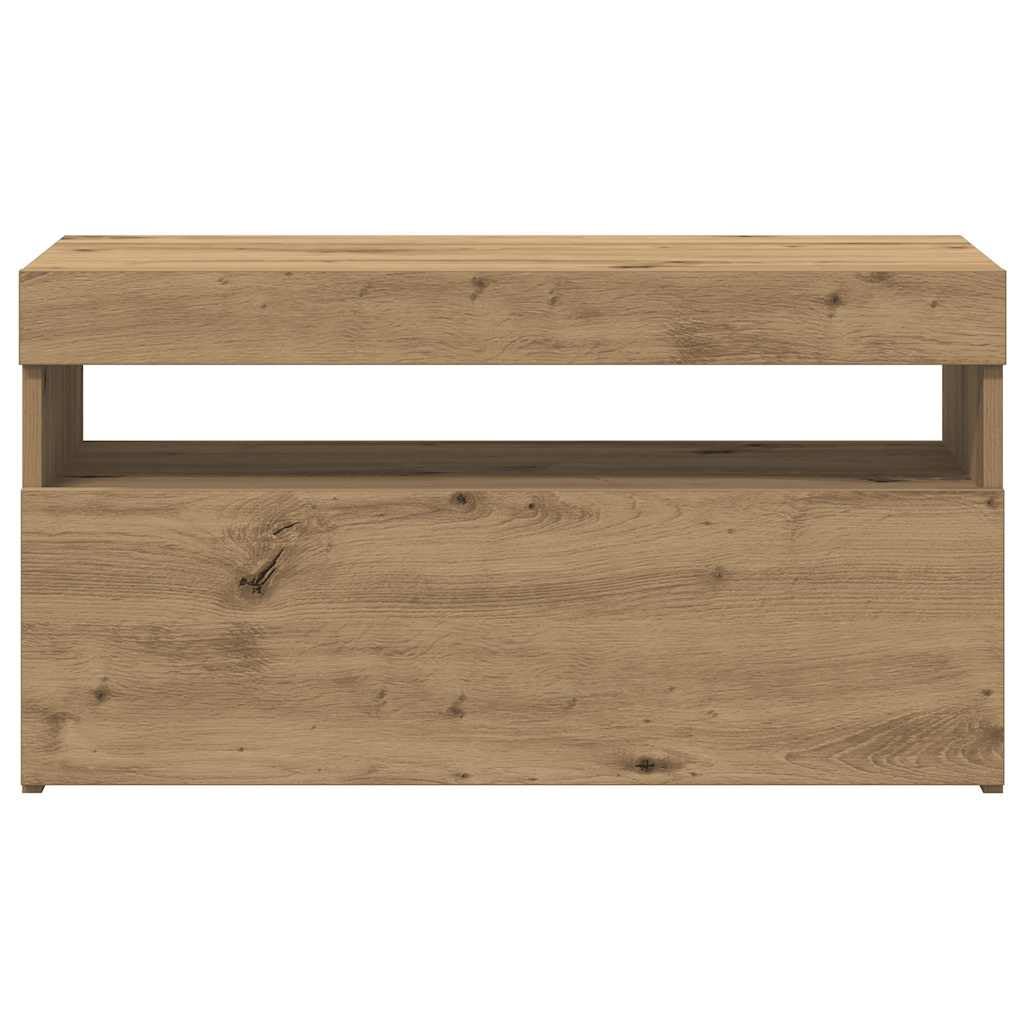 Szafka pod telewizor LED 75 x 35 x 40 cm, dąb, rękodzieło