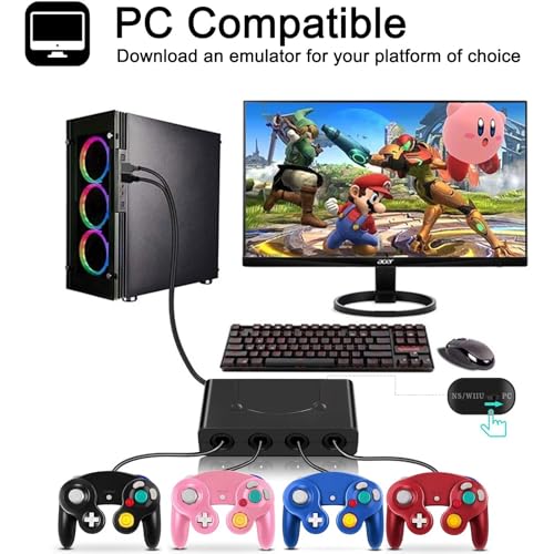 image for FIOTOK Gamecube Controller Adapter Compatible with Nintendo Switch/WII