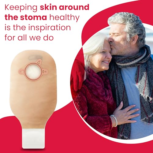 Image of Hollister 8961 CeraPlus Soft Convex 1-Piece 12 inch Drainable Ostomy Pouching System, 5 Pack, Beige with Viewing Option, Pre-Sized 7 /8 inch