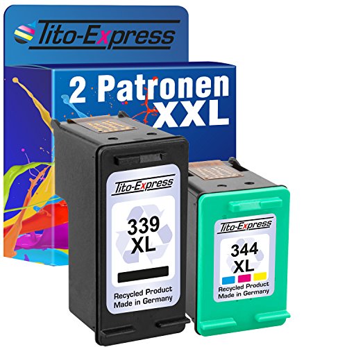 Color Juego de 2 cartuchos de tinta para HP 339 XL y HP 344 XL Deskjet 5950 5740, 5745, 5940, 5950, 6520, 6540, 6620 9803 9860 platinumserie