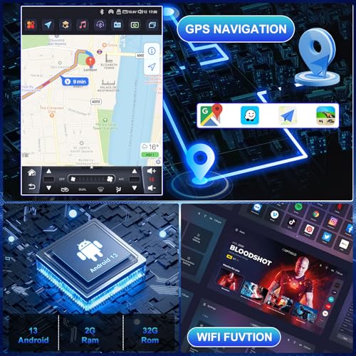 Radio Android 13 para auto Sonata 2010-2015 con pantalla 9.7" miniatura 4