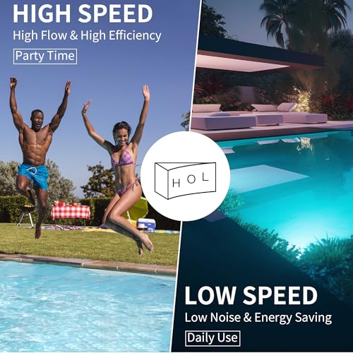 Image of LANCHEZ In /Above Ground Pool Pump, High Flow Self Primming Swimming Pool Pumps Above Ground, Deep black